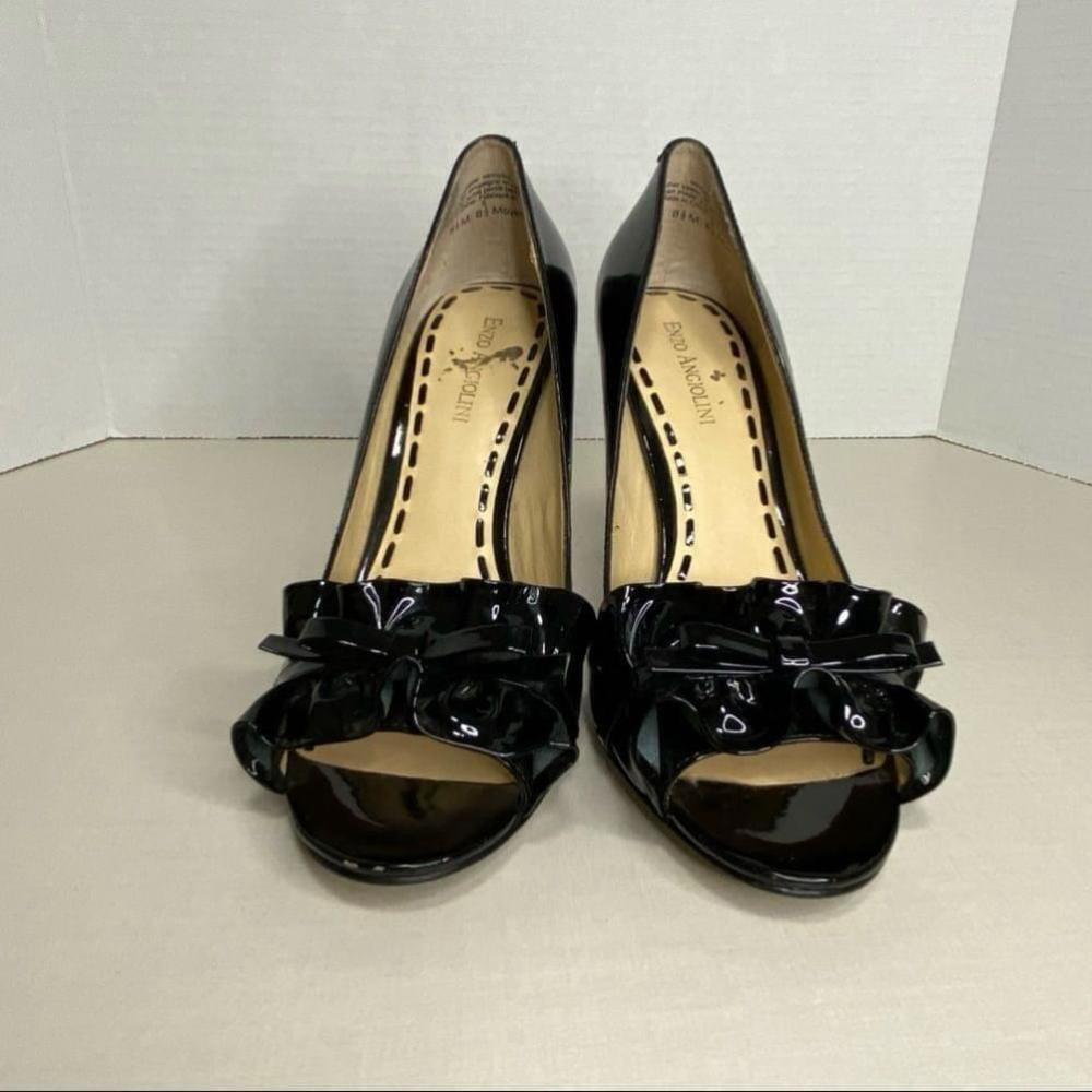 Enzo Angliolini - Black Patent Ruffle Detail Peep Toe - 8.5 - China - Picture 9 of 13